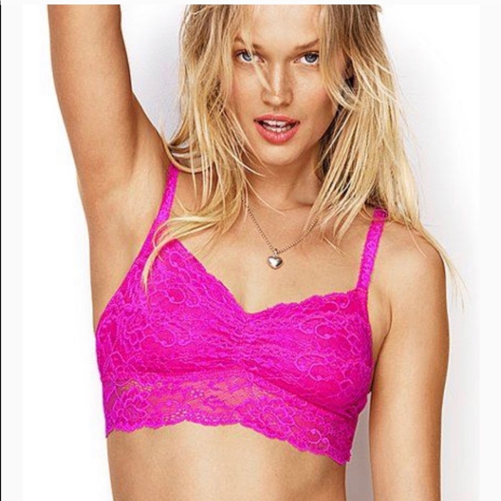 NEW PINK Victoria’s Secret Hot Pink Bralette: Sml